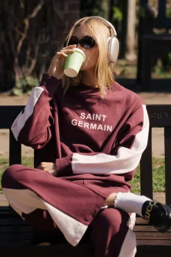 Araminta James Saint Germain Red Wine Knit Sweatshirt