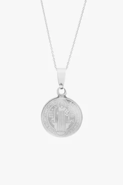 Lindi Kingi Saints Circle Silver EOL Necklace
