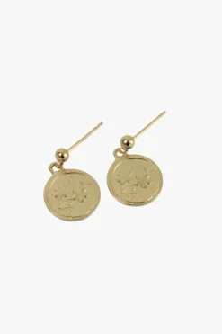 Love Lunamei Sanctuary Gold EOL Circle Pendant Stud Earrings