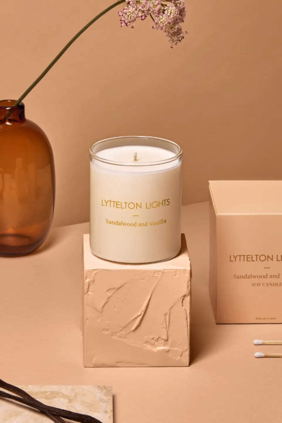 Lyttelton Lights Sandlewood + Vanilla Medium 65hr Candle