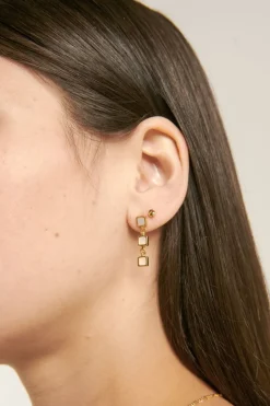 Brie Leon Santiago Triple Drop Gold Pearl Earrings