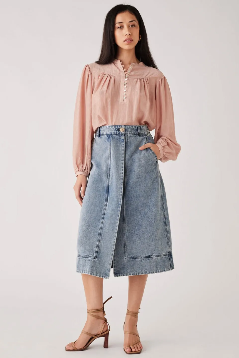 Esmaee Saskia Dusky Rose LS Blouse