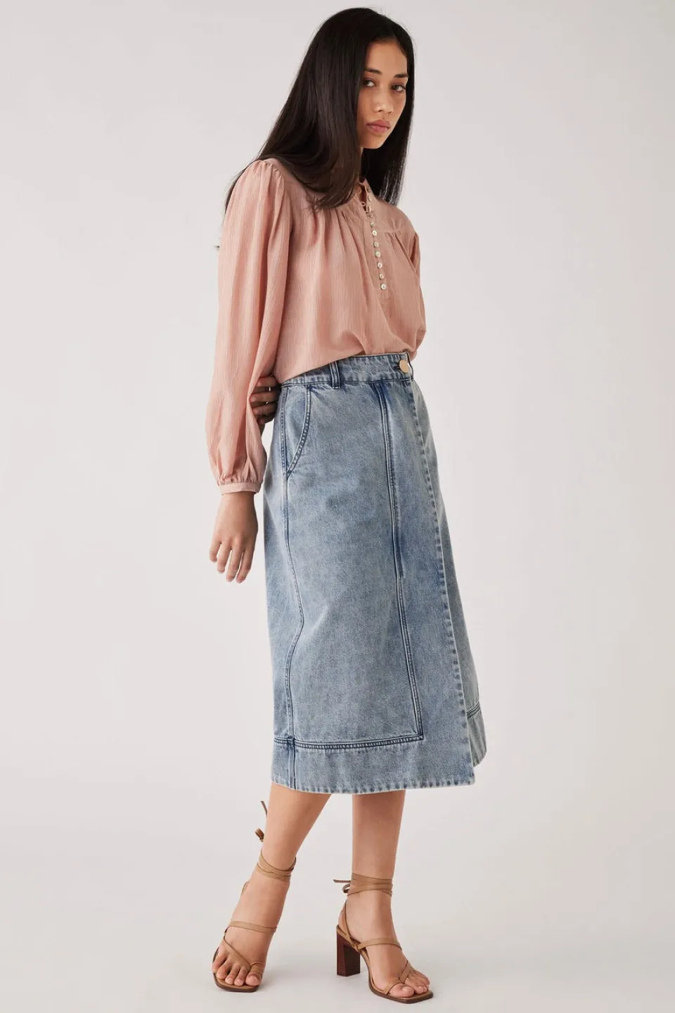 Esmaee Saskia Dusky Rose LS Blouse