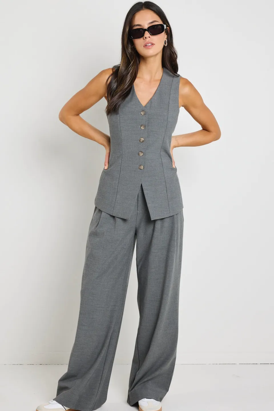 Stories be Told Scenic Charcoal Fitted Longline Vest