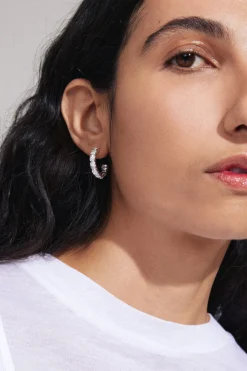 Pilgrim Scottie Recycled Silver Plated Hook Stud Earrings