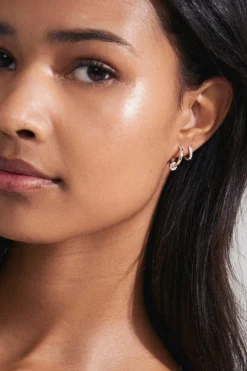 Pilgrim Scottie Silver Crystal Hoop Earring Set