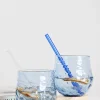 French Country Serena Blue Glass Tumbler