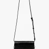 Status Anxiety She Burns Black Croc Leather Crossbody Bag