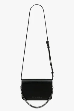 Status Anxiety She Burns Black Leather Crossbody Bag