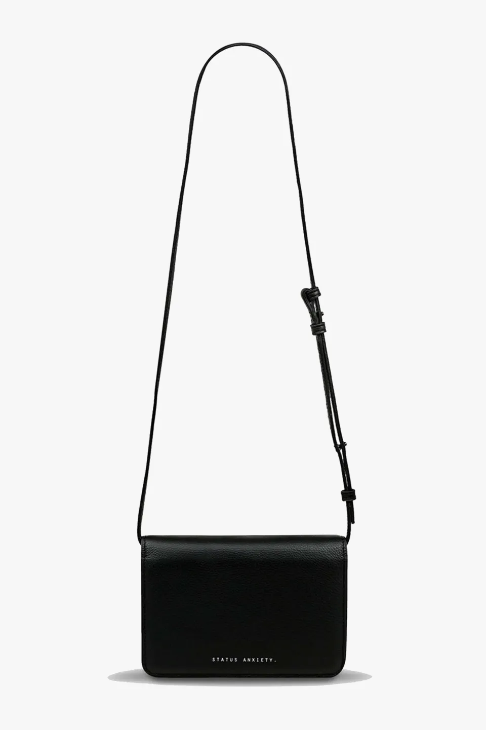Status Anxiety She Burns Black Leather Crossbody Bag