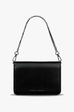 Status Anxiety She Burns Black Leather Crossbody Bag