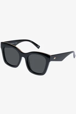Le Specs Showstopper Round Black Khaki Mono Lens Sunglasses