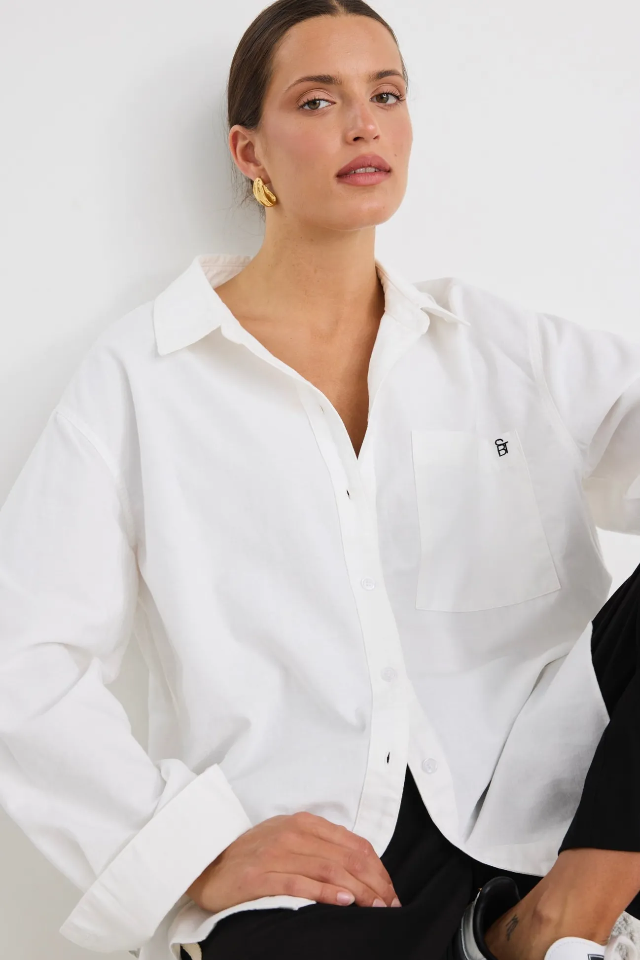 Stories be Told Signature Ivory Oxford Oversized Shirt