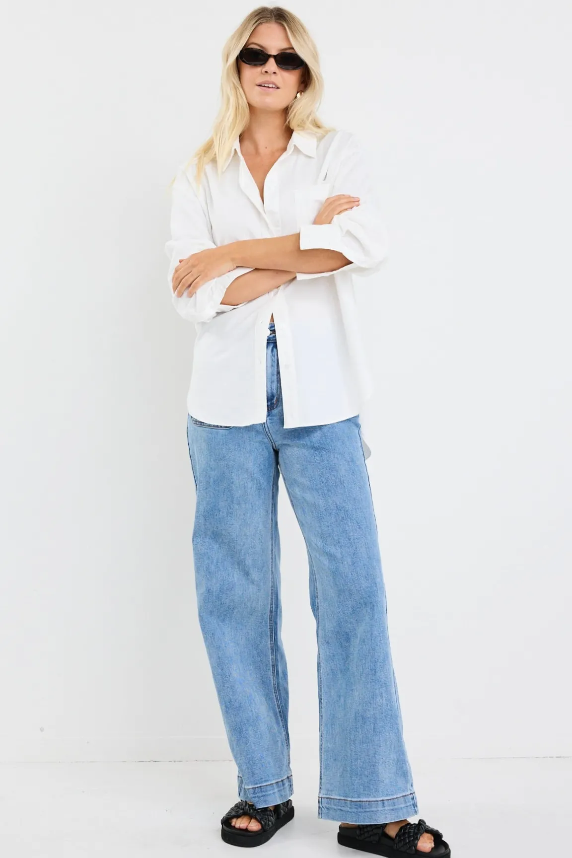 Stories be Told Signature Ivory Oxford Oversized Shirt