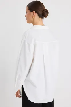 Stories be Told Signature Ivory Oxford Oversized Shirt