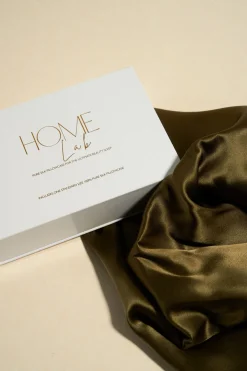 Home Lab 100% Silk Beauty Pair Pillowcases Olive 48x73cm