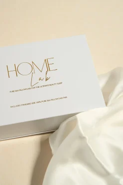 Home Lab 100% Silk Beauty Pair Pillowcases Milk 48x73cm