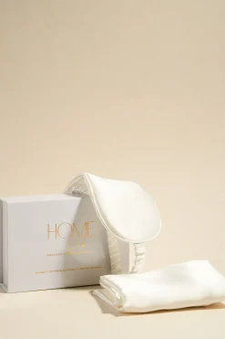 Home Lab Silk Pillowcase/Eyemask Set Milk