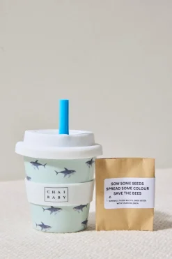 Kids Chai Baby Silly Blue Shark Babyccino + Fluffy Cup