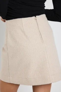 Among the Brave Simmer Taupe Boucle Mini Skirt