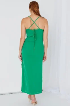 Georgia Mae Siren Bright Green Ruched Side Party Dress