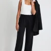 Among the Brave Sister Black Textured Wide Leg Pants