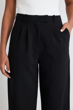 Among the Brave Sister Black Textured Wide Leg Pants