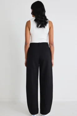 Among the Brave Sister Black Textured Wide Leg Pants