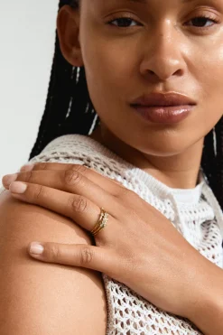 Pilgrim Sloan Gold EOL Crystal Recycled Rings set 3