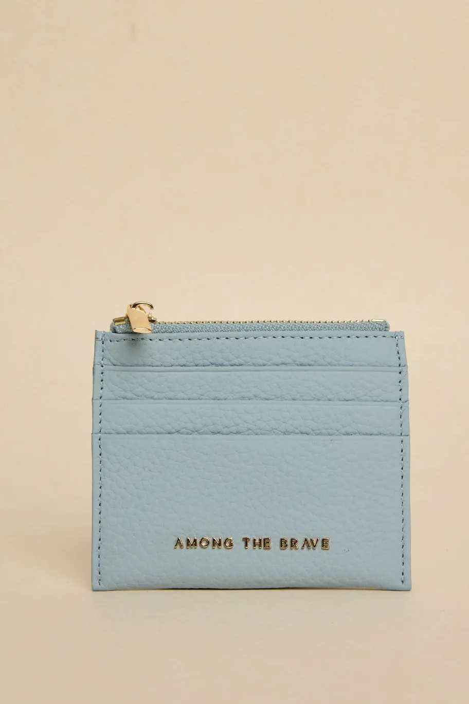 Among the Brave Small Blue Leather Card Holder