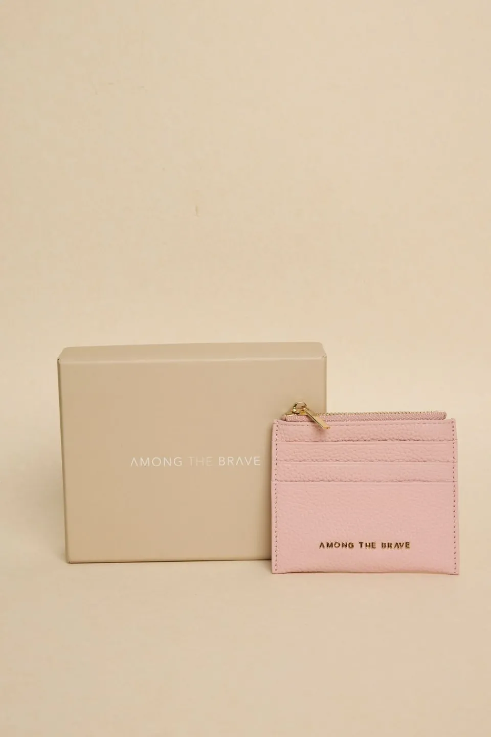 Among the Brave Small Blush Leather Card Holder