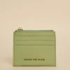Among the Brave Small Sage Leather Card Holder