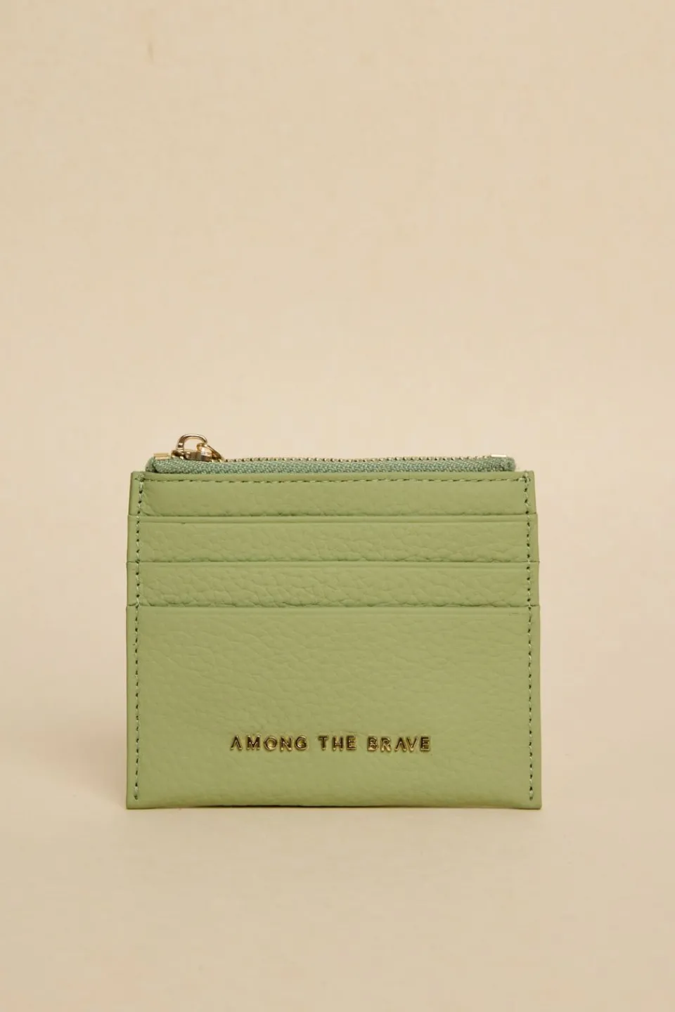 Among the Brave Small Sage Leather Card Holder