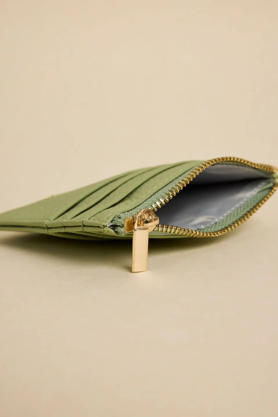 Among the Brave Small Sage Leather Card Holder