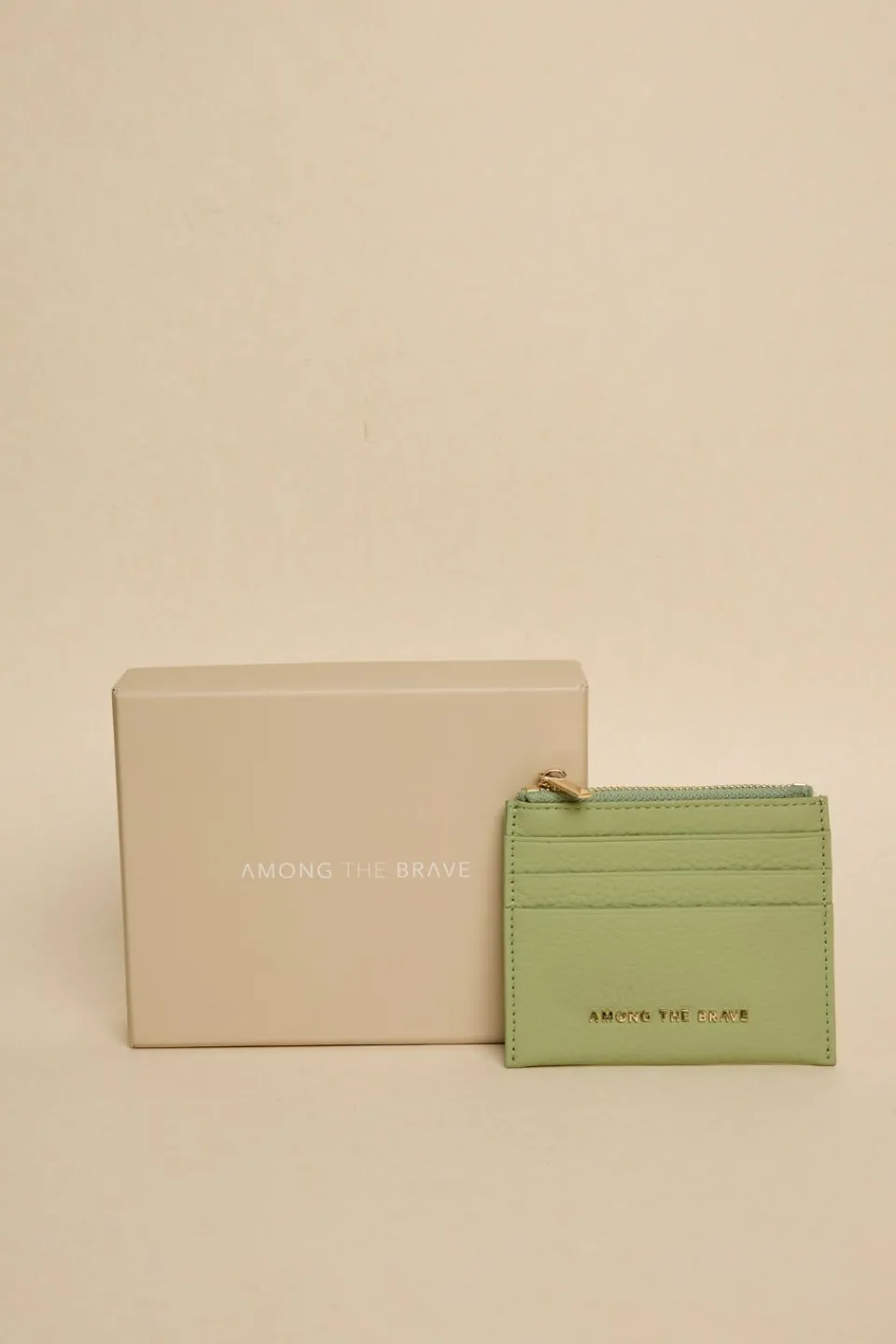 Among the Brave Small Sage Leather Card Holder