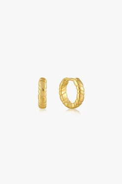 Ania Haie Smooth Operators Gold Twisted EOL Huggie Earrings