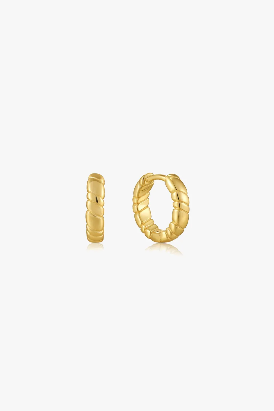 Ania Haie Smooth Operators Gold Twisted EOL Huggie Earrings