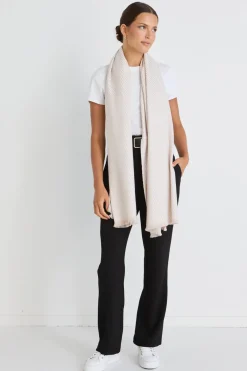 Queen of the Foxes Soft Cream Herringbone Winter Scarf