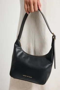 Among the Brave Soho Black Leather Mini Shoulder Bag