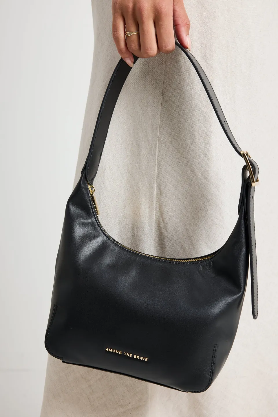 Among the Brave Soho Black Leather Mini Shoulder Bag
