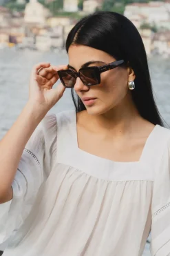 RE:UNION Label Soho Dark Tort Square Sunglasses