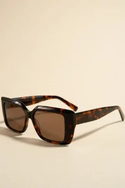 RE:UNION Label Soho Dark Tort Square Sunglasses