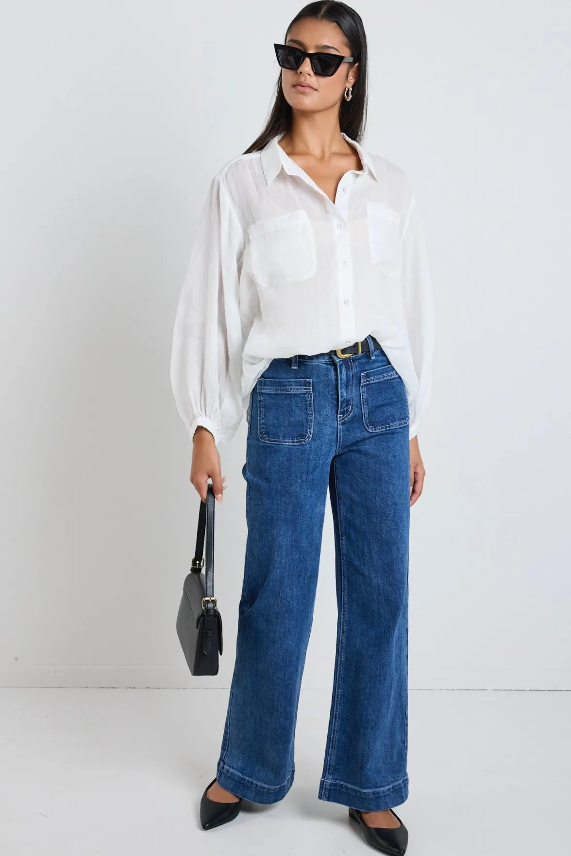 By Rosa. Sojourn Ivory Ramie Oversized Coverup Shirt