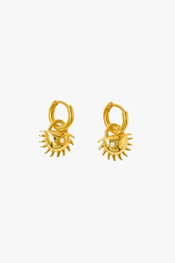 Brie Leon Solida Charm 18k Gold Plated Huggie Earrings