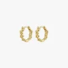 Pilgrim Solidarity Recycled Small Bubbles Hoop Earrings Gold