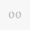 Pilgrim Solidarity Recycled Small Bubbles Hoop Earrings Silver