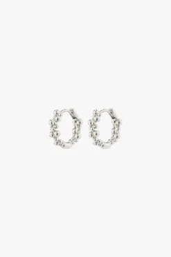 Pilgrim Solidarity Recycled Small Bubbles Hoop Earrings Silver