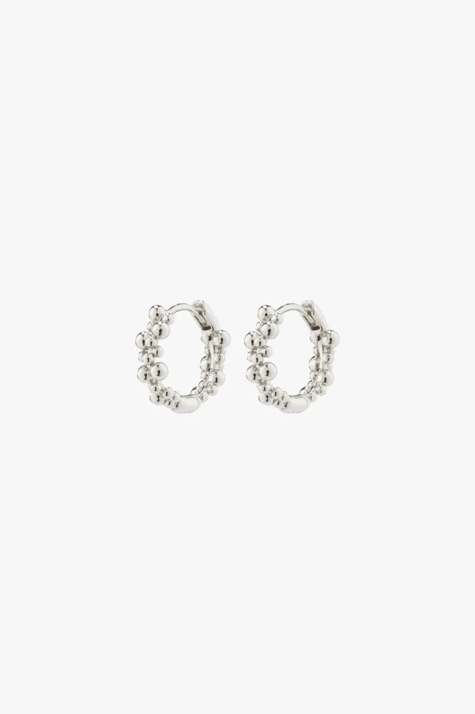 Pilgrim Solidarity Recycled Small Bubbles Hoop Earrings Silver