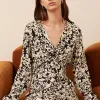 Esmaee Songbird Black Floral Midi Dress