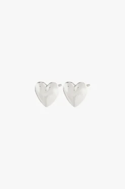 Pilgrim Sophia Recycled Puffy Heart Silver Stud EOL Earrings